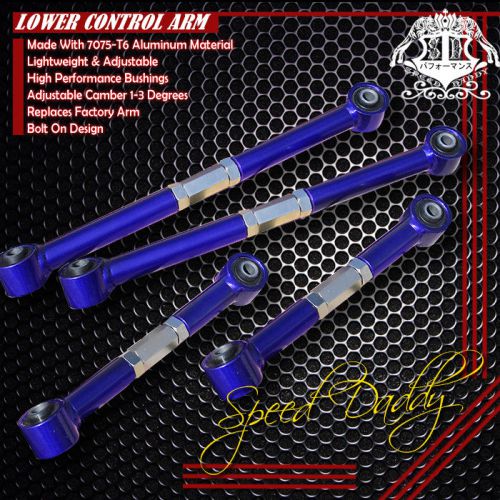 4-pc powder-coated rear lower+upper control arms camber 90-97 honda accord blue