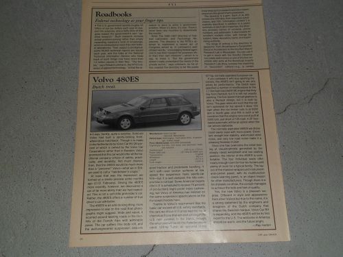 1986 volvo 480es article / ad