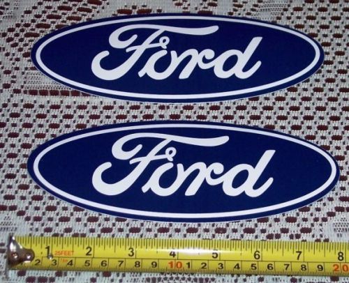 Two 8&#034; classic ford motor company oval adhesive vinyl glossy decals stickers oem