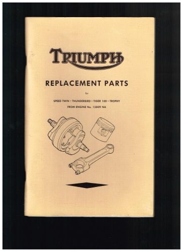 1952 triumph replacement parts catalog speed twin thunderbird tiger 100 trophy