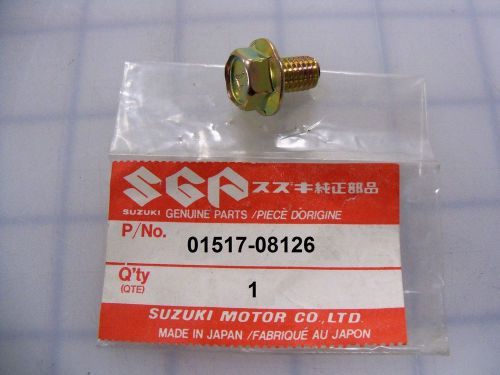 Nos suzuki 01517-08126 wheel / footrest bolt alt50 lt125 lt185 sp600 dr350