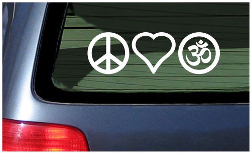 Peace love om symbol vinyl meditation window decal sticker fun