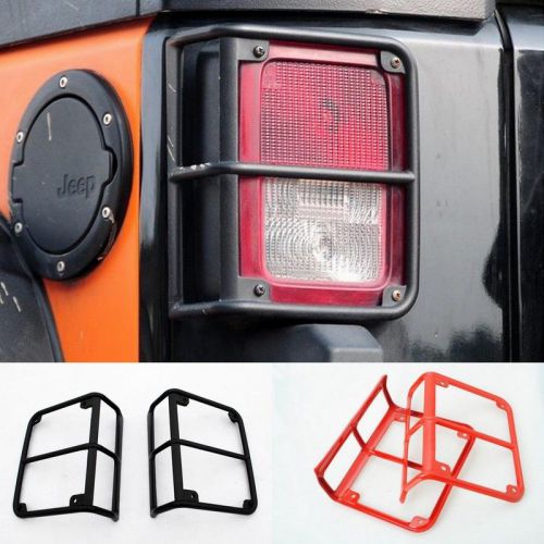 2color!for jeep wrangler 2007-2016 tail light rear guards cover protector 2pcs