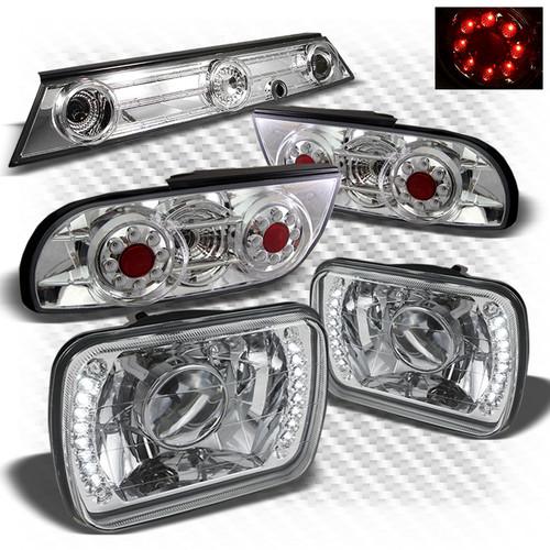 89-94 240sx pro headlights w/super-bright led + philips-led perform tail lights