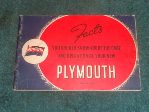 1938 plymouth owner&#039;s manual / owner&#039;s guide / original p-5 p-6 book!!!