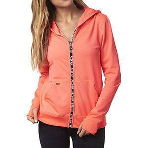 Fox racing racer womens zip up hoody acid red lg