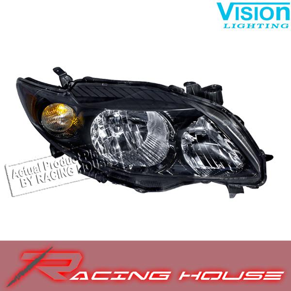 Right passenger side headlight kit unit 2009-2010 toyota corolla s xrs