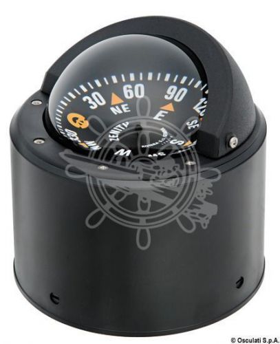 Riviera boat marine compass 3&#034; 80mm black flat rose with binnacle