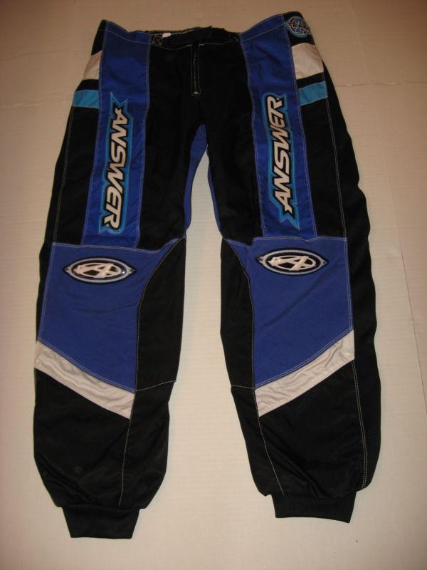 Answer team 2 vintage mx motocross atv quad dirt bike riding pants size 36 blue