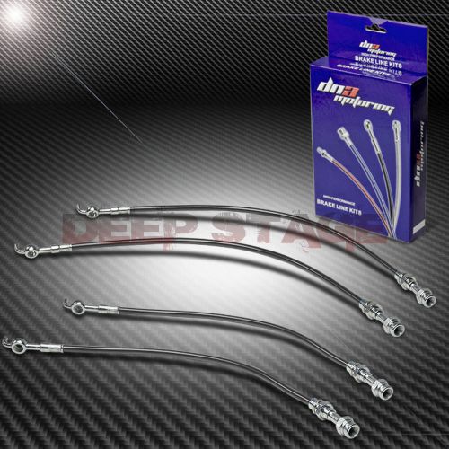 Stainless braided hose racing brake line 93-97 mazda mx6/626 v6/probe gt black