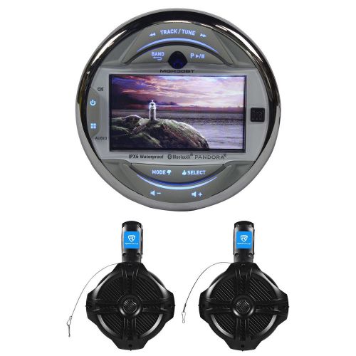 Dual mgh30bt marine digital media receiver+(2) 6.5&#034; rockville wakeboard speakers