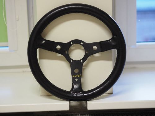 Oem genuine luisi black leather classic sport steering wheel italy made