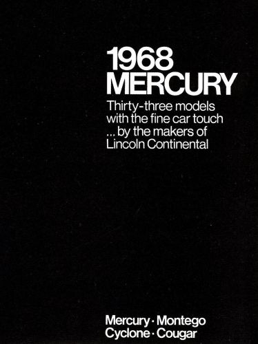 1968 mercury large deluxe brochure-cougar-cyclone-montego-comet-marquis-monterey