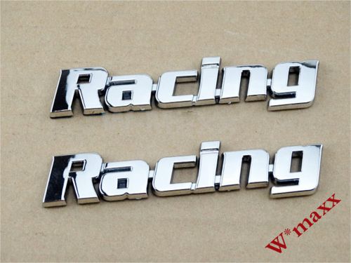 3d chrome abs &#034;racing&#034; emblem badge decal sticker motor bikes tank faring custom