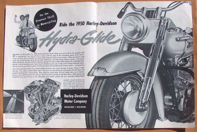 Lg303   stunning 1950 harley davidson hydra glide centerfold ad!