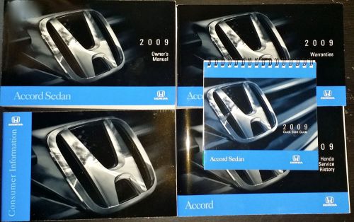 2009 honda accord sedan complete set owners manuals in mint pristine condition