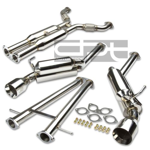 J2 engineering for infiniti g37 coupe stainless catback exhaust muffler 4.5&#034; tip