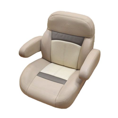 Sun tracker tan, brown, cream marine boat captain&#039;s chair / helm seat - single