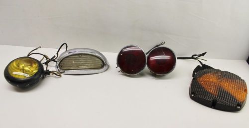 Vintage lot of 5 rat rod trailer truck lights pioneer grotelite for parts