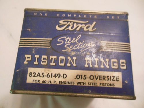 1937 - 1940 ford piston rings for 60 hp engine .015 oversize steel pistons nos