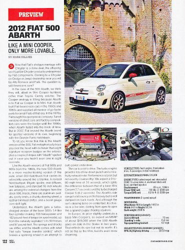 2012 fiat 500 abarth - classic article d96