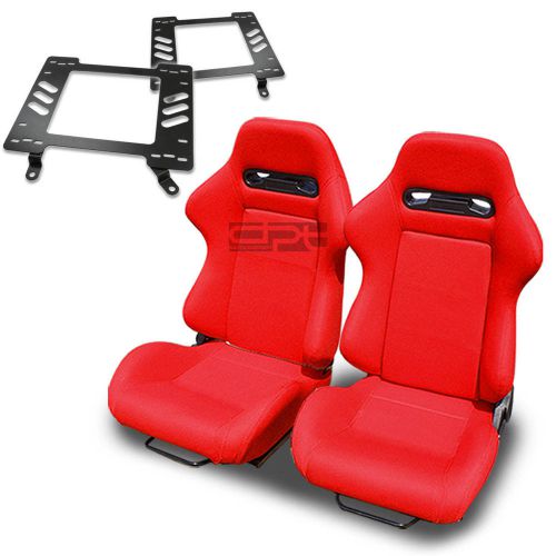 Type-r racing seat full red cloth+silder+for 63-72 chevelle malibu bracket x2