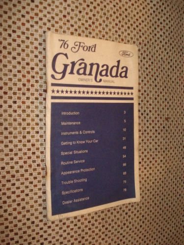 1976 ford granada owners manual original glovebox book