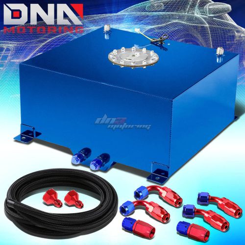 15.5 gallon/58l blue aluminum fuel cell tank+level sender+nylon oil feed kit