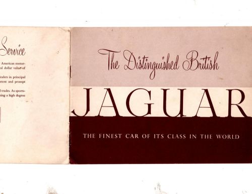 Jaguar xk120 convertible sports coupe mark vii rare original sales brochure 1953