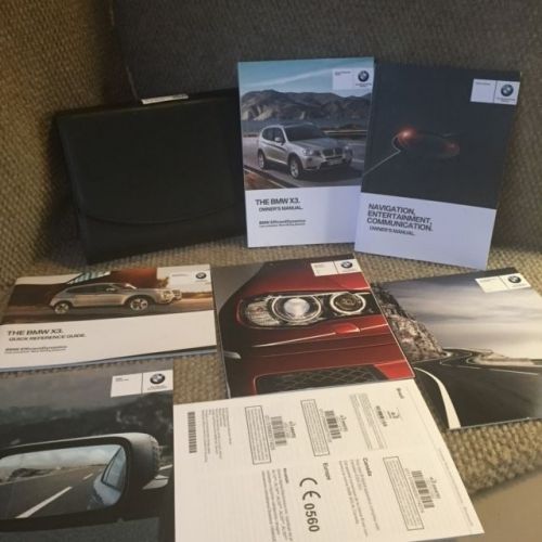 2014 bmw x3 series owners manual set with navigation guide and case