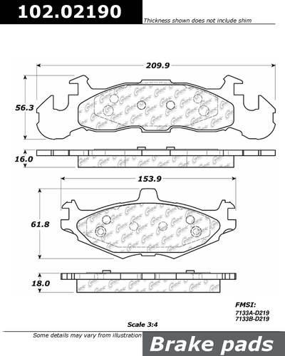 Centric 102.02190 brake pad or shoe, front-c-tek metallic brake pads