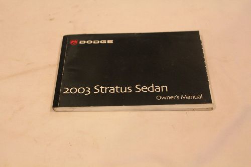 2003 dodge stratus owners manual