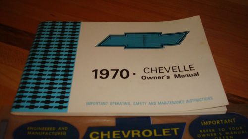 1970 chevrolet chevelle owners manual 1969 print with plastic sleeve