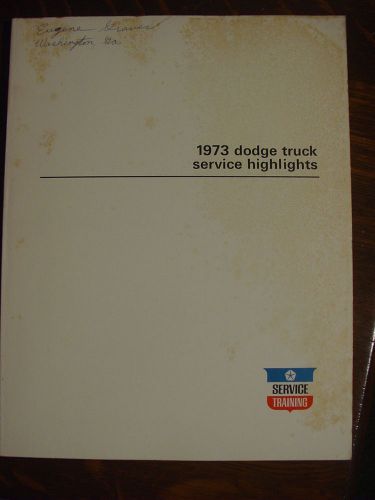 1973 dodge truck service highlights manual mopar tool light heavy duty pickup