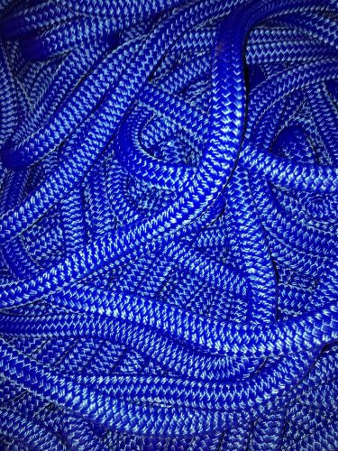 5/8&#034; x 100 &#039;anchor/ rope/mooring/dock line blue double braid nylon made in usa