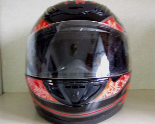 Soar motorcycle helmet size large and pair of soar gloves size l-10