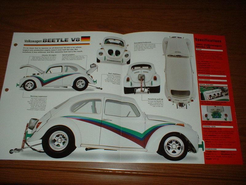 1965 vw custom bettle v8 original imp brouchure 65 volkswagen nhra drag car bug