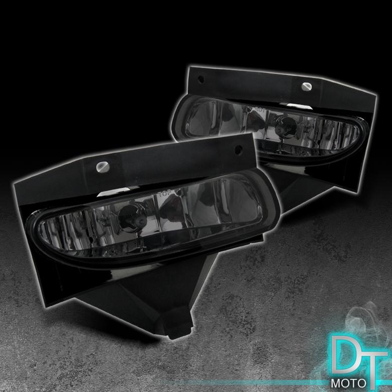 Smoke 99-04 mustang smoked bumper driving fog lights lamps left+right w/ bracket