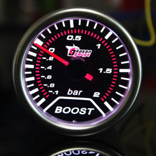 2&#034; 52mm car universal pointer bar turbo boost gauge meter smoke tint len led