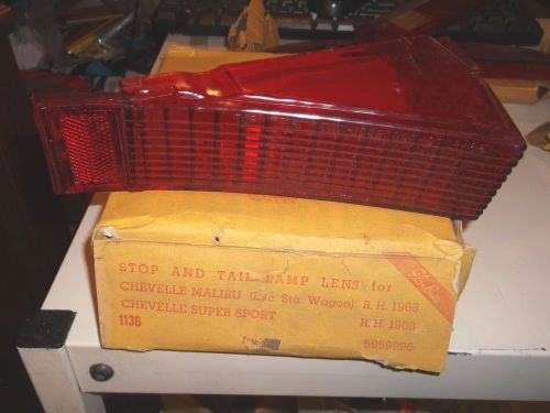 1968 chevelle malibu-ss--stop-tail lamp lens- # 1136  oem 5959996