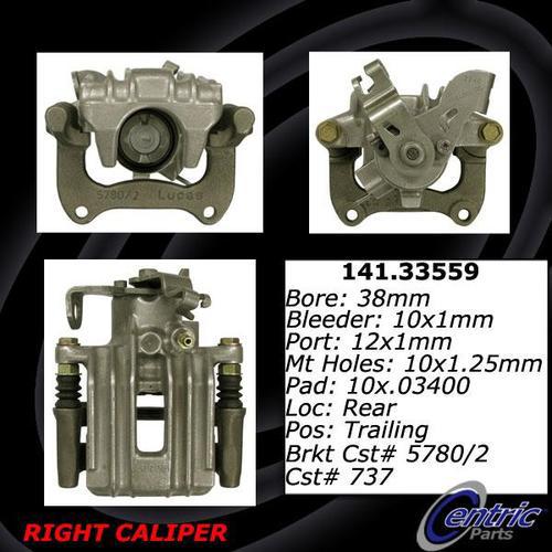 Centric 141.33559 rear brake caliper-premium semi-loaded caliper