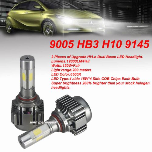 120w 12000lm all in one 4-sides led headlight kit 9005 hb3 high beam 6000k white