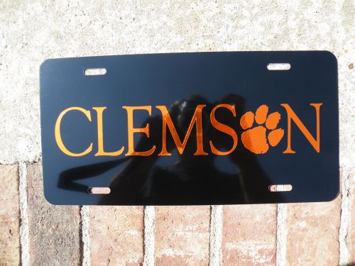 Clemson orange chrome vinyl on black aluminum