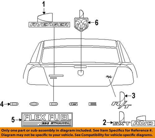 Dodge oem 4806210ab lift gate-emblem badge nameplate