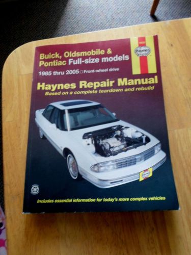 Haynes repair manual for buick,olds,pontiac 1985-2005 used good condition