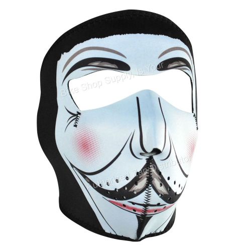 Zan headgear wnfm077, neoprene full mask, reversible to black, vendetta facemask