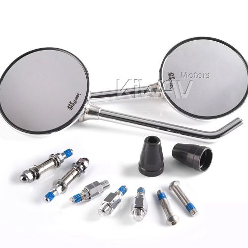 Magazi mirrors steel roundie round chrome for honda shadow vtx1300 1800 vt 1100