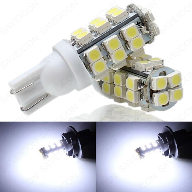 2 x t10 194 168 921 2825 28-smd led white super bright car lights bulb