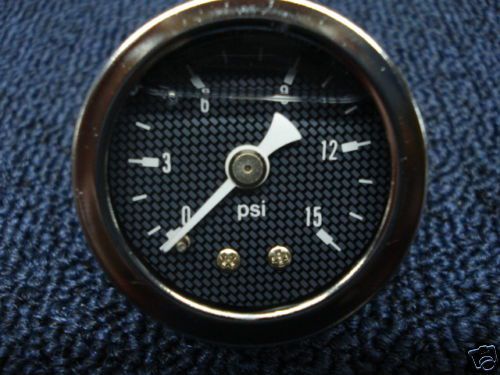 Liquid filled mechanical gauge carbon fiber 0-15 psi