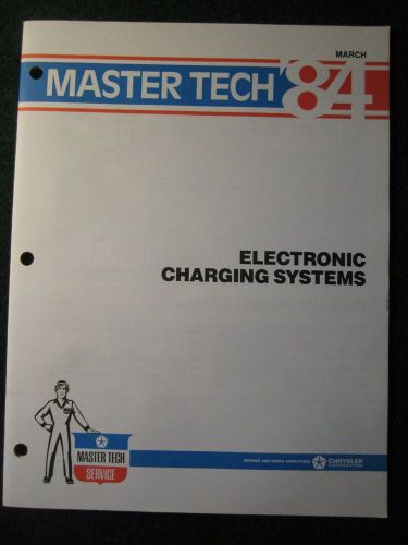 1984 chrysler master tech electronic charging systems manual plymouth dodge